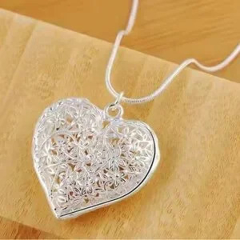 Sterling Silver Heart Pendant Necklace For Women 20